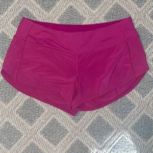 Lululemon speed up shorts in ripened raspberry